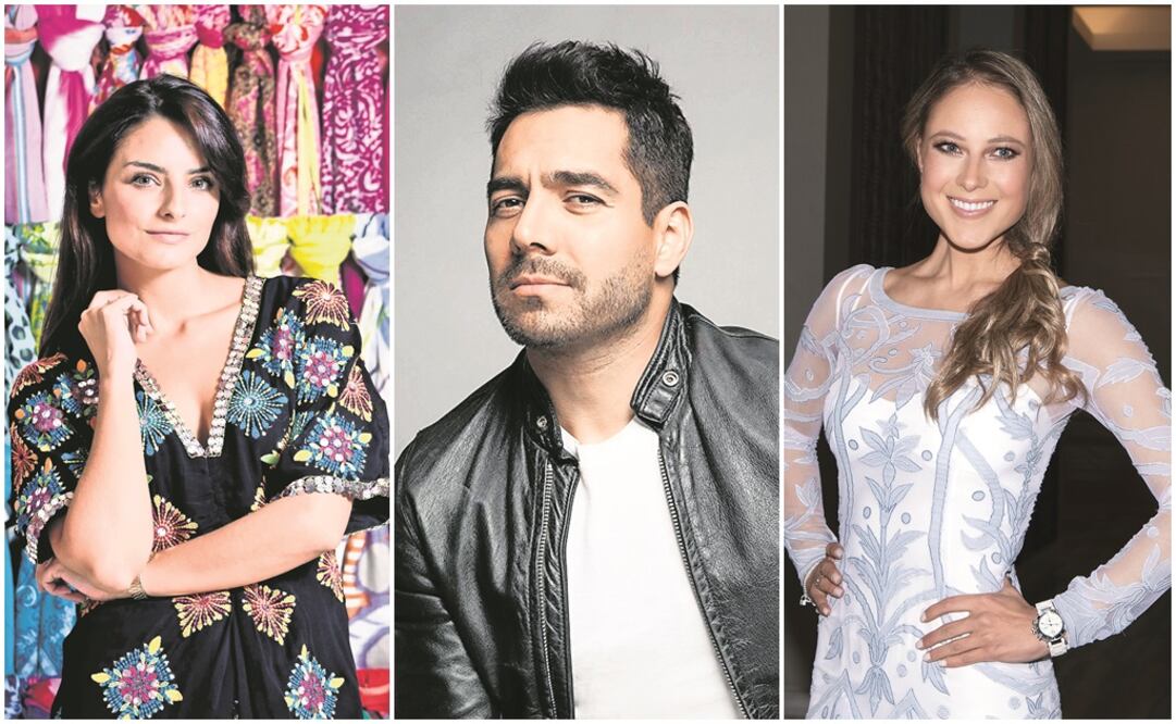 Aislinn Derbez, Omar Chaparro y Vanessa Huppenkothen. Fotos. Archivo