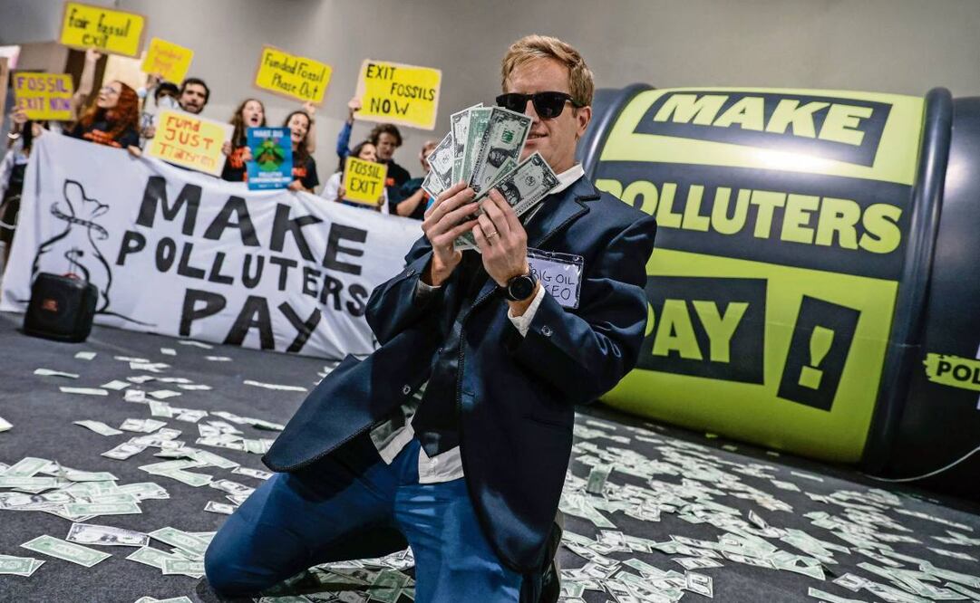 Manifestación para exigir financiamiento ante el cambio climático, en Belém, Brasil. Foto: Fraga Alves / EFE