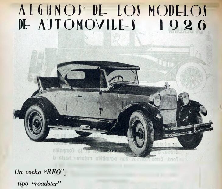Entre los vehículos en tendencia del año 1926 estaba este “roadster” o convertible de la REO Motor Company. Hemeroteca EL UNIVERSAL.