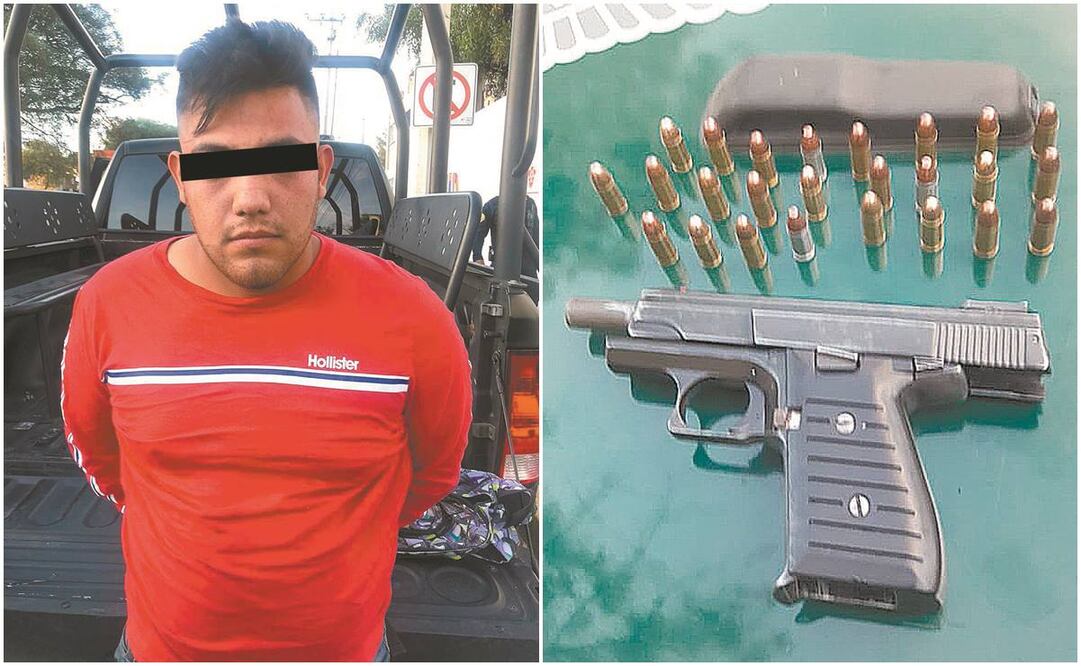 Francisco “N” fue detenido cuando ingería bebidas alcohólicas en la vía pública. Tenía en su poder una pistola y cartuchos útiles. FOTOS: ESPECIALES