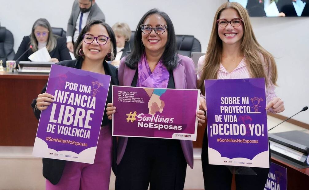 La aprobación de iniciativa fue celebrada por congresistas colombianas, quienes clamaban '#SonNiñasNoEsposas'. Foto: X @CathyJuvinao