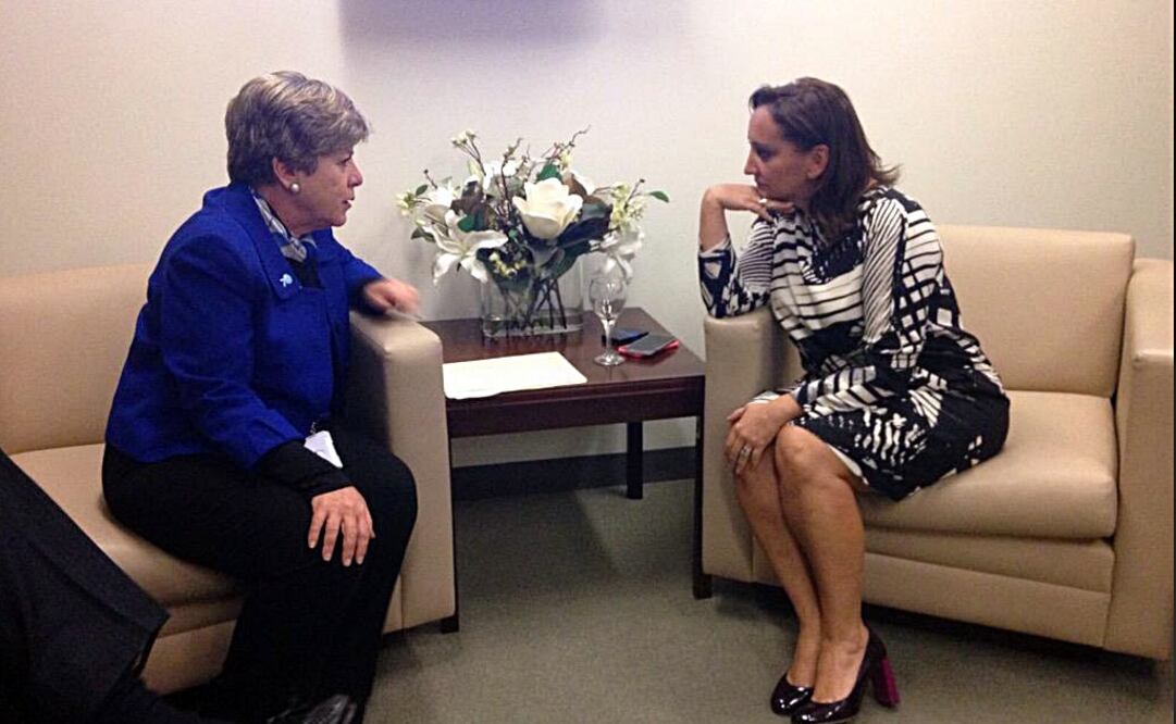 La canciller Ruiz Massieu con Alicia Bárcena, secretaria general de Cepal. /Tomada de Twitter