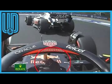 Checo Pérez le pinta dedo a Schumacher en el GP de Hungría