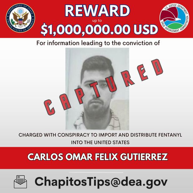 Carlos Omar Félix Gutiérrez, operador de "Los Chapitos" / Foto: DEA