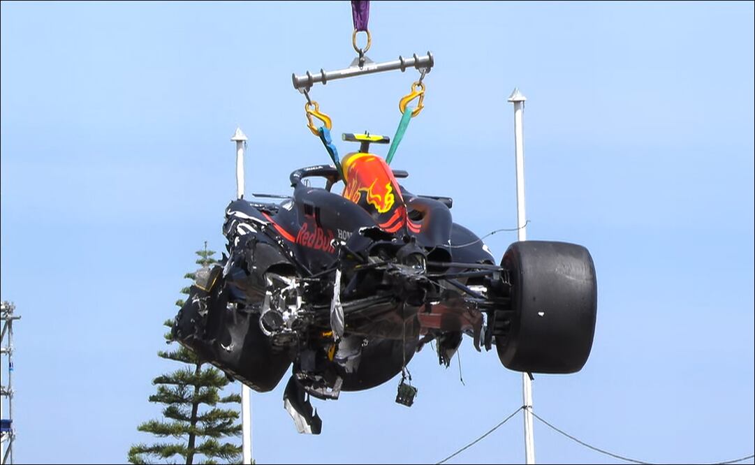 El monoplaza de Checo Pérez quedó deshecho - Foto: F1