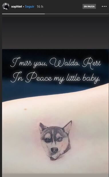 Joe Jonas y Sophie Turner honran con tatuaje a su perro muerto