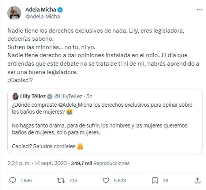 Adela Micha responde a Lilly Téllez