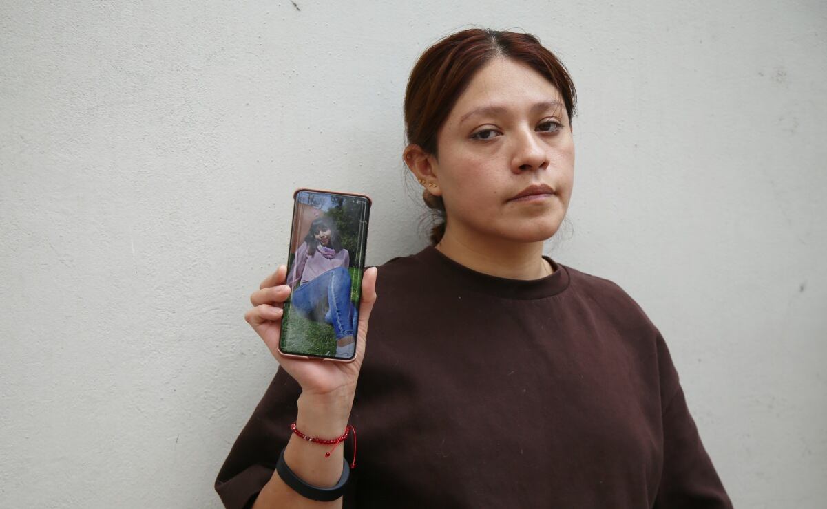 Axa exige justicia por su hermana Febe Rojas, presunta víctima de feminicidio el 24 de marzo del 2026. Foto: Brenda Martínez/EL UNIVERSAL
