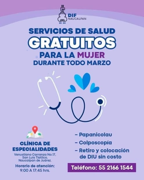 DIF Naucalpan ofrece servicios gratuitos para prevenir cáncer cervicouterino 