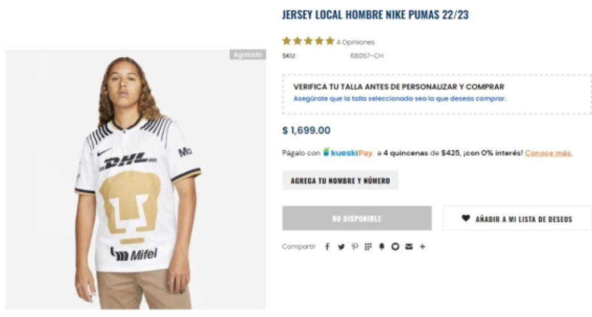 Jersey de Pumas se agota tras la llegada de Dani Alves