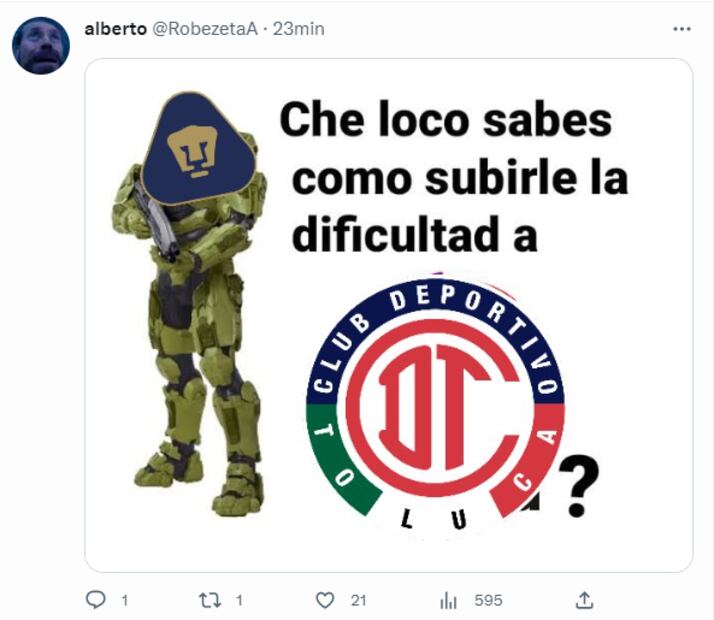 Los mejores memes del partido entre Pumas y Toluca - Foto: Especial