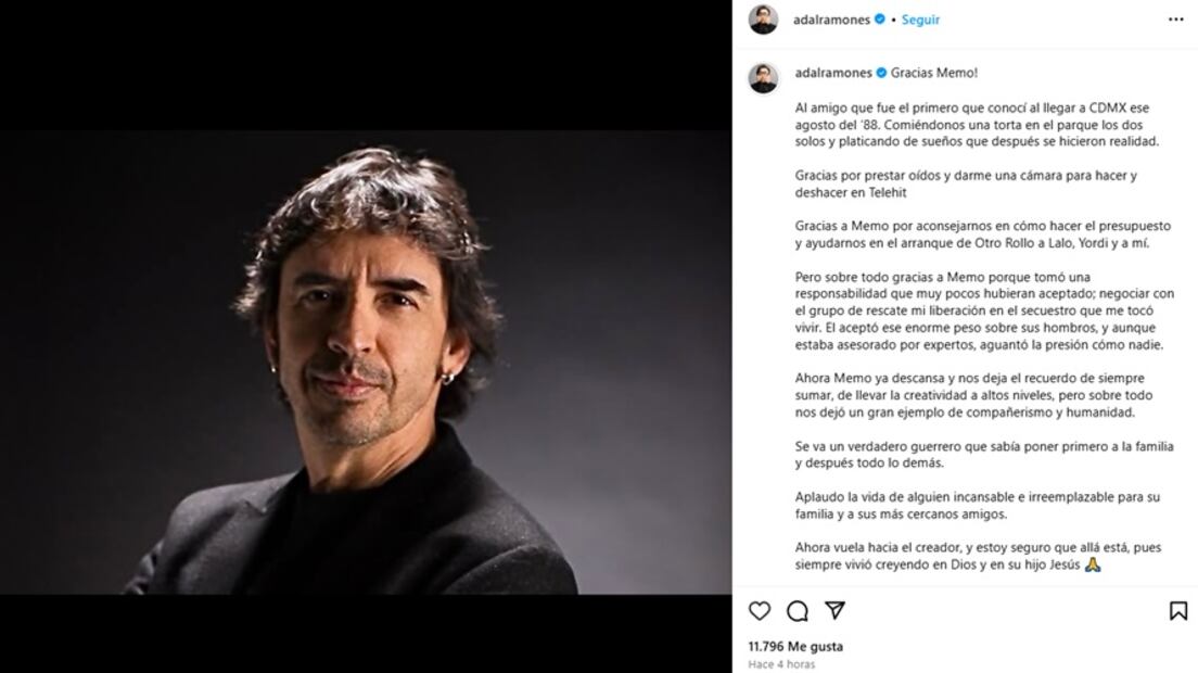 El comediante dio el último adiós a su gran amigo. Foto: Instagram.