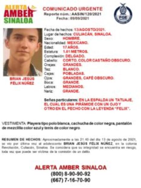 Emiten la Alerta Amber para tres adolescentes desaparecidos en Sinaloa en las últimas 48 horas