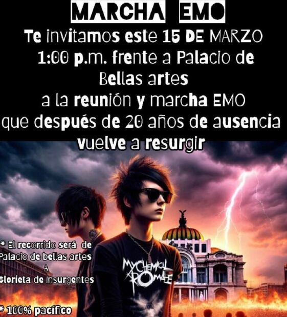 Convocatoria Marcha Emo 2025. Foto: TikTok