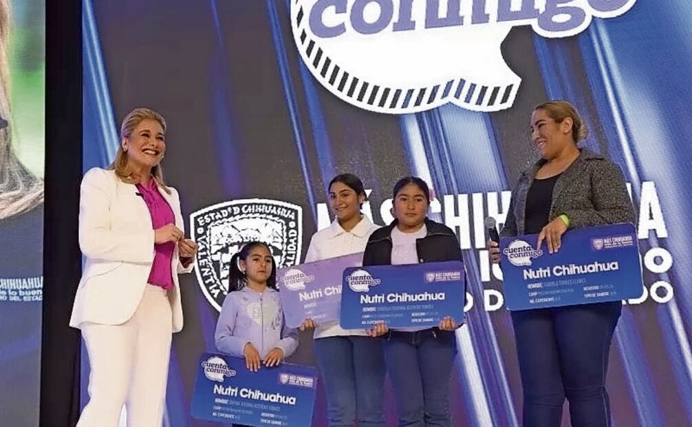 La gobernadora presentó la estrategia Nutri Chihuahua, la cual integrará 40 programas alimentarios. Foto: Especial