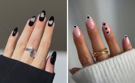 Diseños de uñas negras para lucir en San Valentín