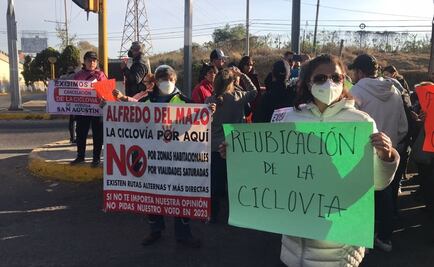 Vecinos de Naucalpan contra ciclovía bloquean calzada San Agustín y la vía Gustavo Baz