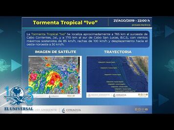 Tormenta tropical Ivo causará lluvias intensas en occidente de México
