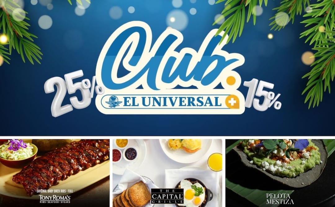Con Club EL UNIVERSAL, disfruta de descuentos en los mejores restaurantes.  |  Imagen: especial.