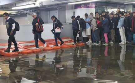 Lluvias provocan encharcamientos en el Metro Pantitlán; crece el caos vial en Ignacio Zaragoza