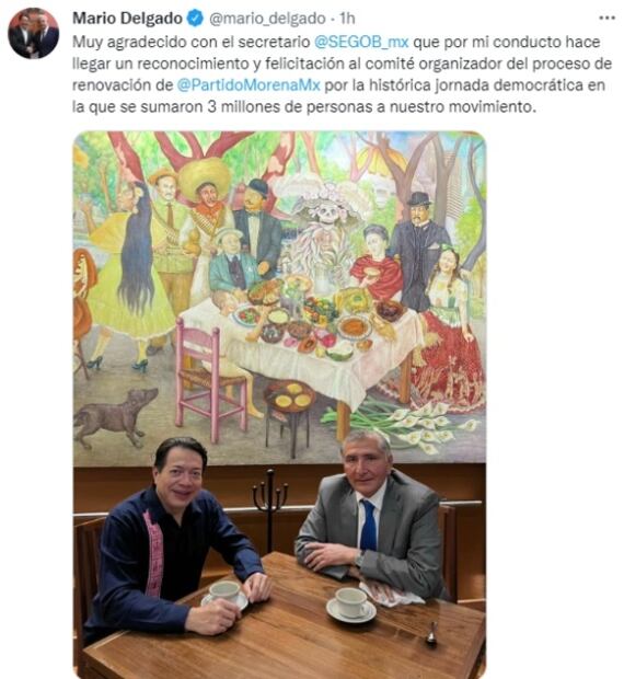 Como AMLO, Adán Augusto López reconoce "histórica jornada democrática" en elecciones de Morena