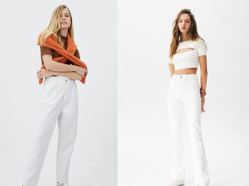 Así se van a llevar los jeans blancos en primavera