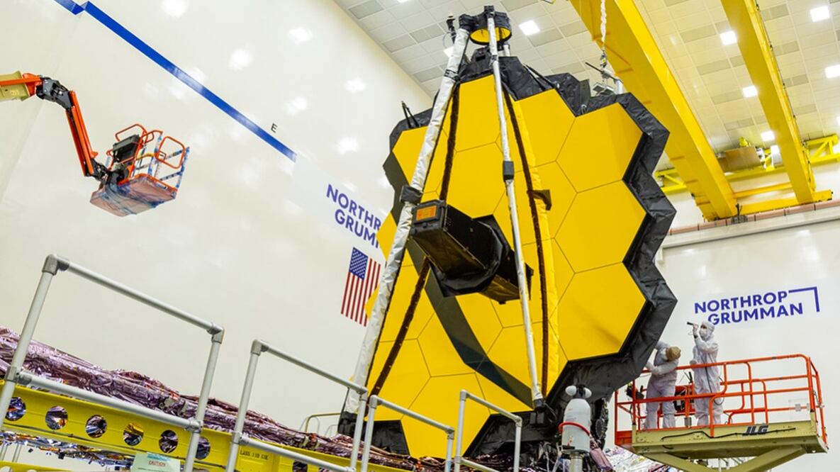 El telescopio James Webb durante el proceso de elaboración. Foto: NASA