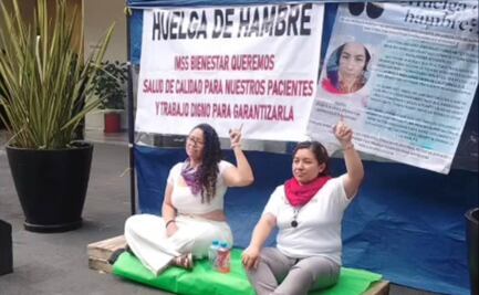 Trabajadores del IMSS-Bienestar cumplen 9 horas en huelga de hambre; exigen mesas de diálogo con autoridades federales