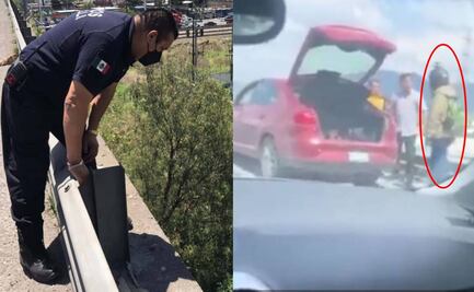 ¿Sobrevivió a la caída? buscan a repartidor que fue lanzado desde puente tras discusión vial