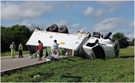 Doble accidente en la vía Mérida-Campeche deja diez lesionados