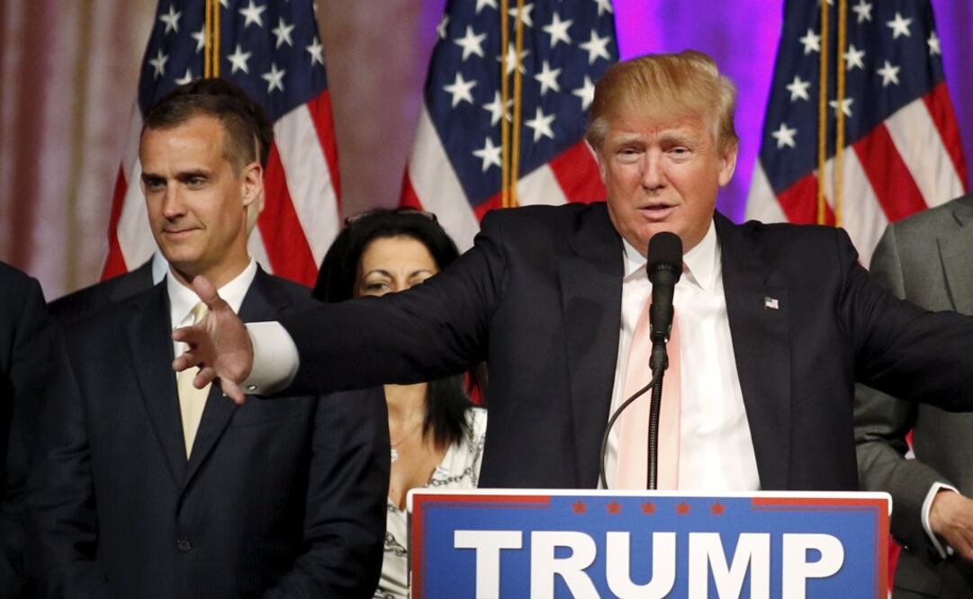 El precandidato republicano Donald Trump y su jefe de campaña, Corey Lewandowski (Foto: Reuters / Archivo)