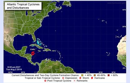 Tormenta Earl aumenta potencia y amenaza convertirse en huracán 
