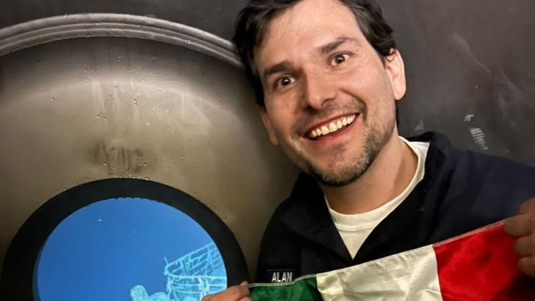 Alan Estrada viajó en el Titán en 2022 para conocer los restos del Titanic, su experiencia fue documentada y puede verse en YouTube. Foto: Instagram