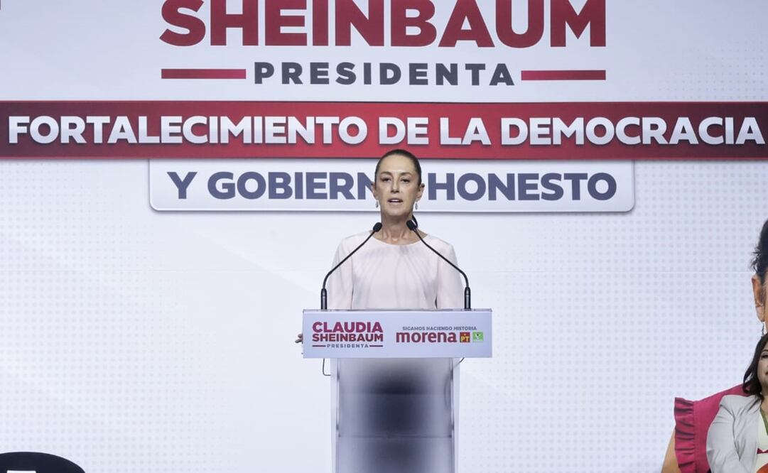 Claudia Sheinbaum presentó el eje de su campaña “Fortalecimiento de la democracia y gobierno honesto”. Foto: Fernanda Rojas / EL UNIVERSAL