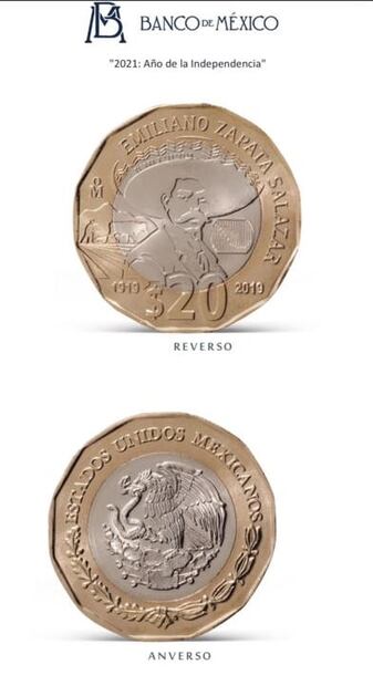 Banxico pone en circulación nueva moneda de 20 pesos por Centenario de la muerte de Emiliano Zapata