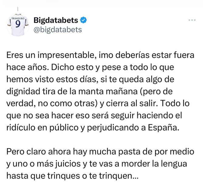 Tweets de Luis Rubiales