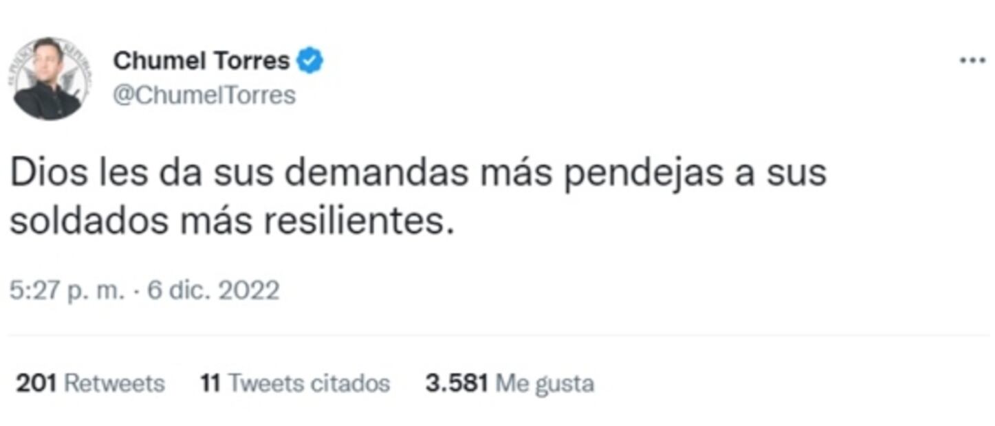 Chumel Torres reacciona con humor a la demanda de Gloria Trevi