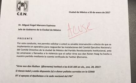 Pide PRI a GCDMX protección para su sede