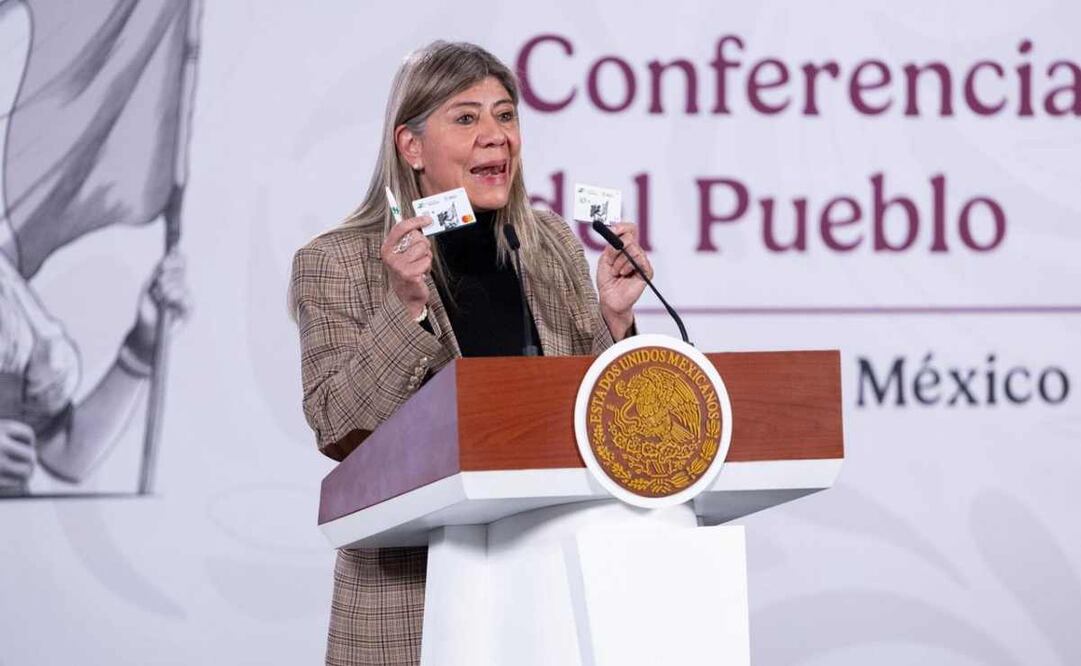 Rocio Mejía Flores, directora general de Financiera para el Bienestar (Finabien), durante la mañanera del 18 de diciembre del 2025. Foto: Hugo Salvador/ EL UNIVERSAL