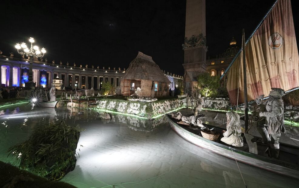 Encendido del árbol de Navidad del Vaticano. Foto: AP