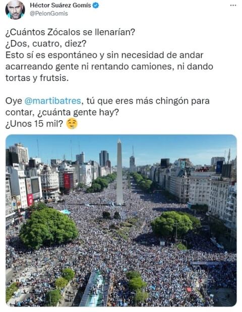 Martí Batres responde a Héctor Suárez Gomís sobre "acarreo" de AMLO y convocatoria de futbol en Argentina