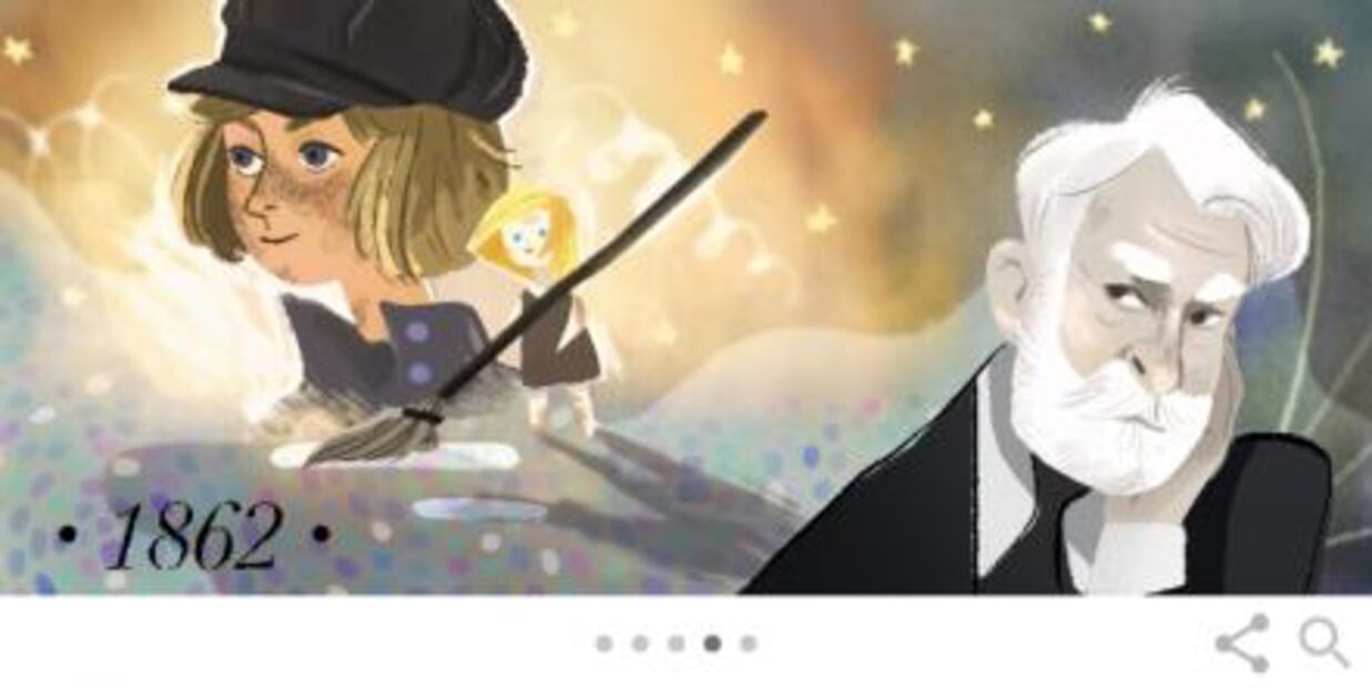 Google recuerda a Victor Hugo, autor de "Los Miserables"