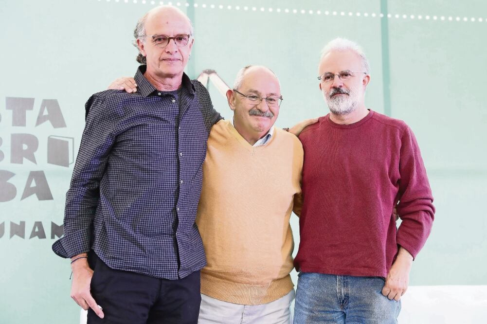 Juan Carlos y Juan Pablo Rulfo, hijos del autor, en el Instituto Cultural Cabañas. (ALONSO CAMACHO)