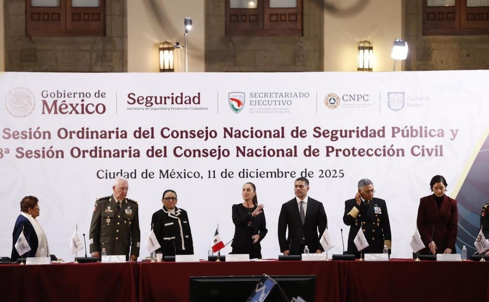 Claudia Sheinbaum encabeza la 52 Sesión Ordinaria del Consejo Nacional de Seguridad Pública en Palacio Nacional (11/12/2025). Foto: Diego Simón Sánchez / EL UNIVERSAL