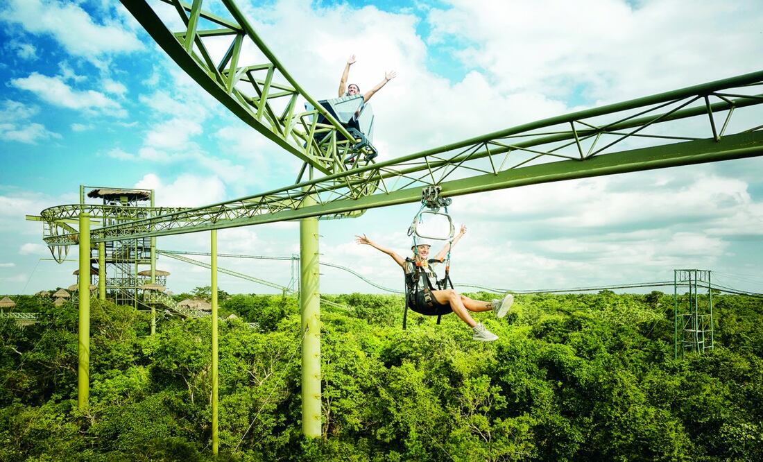 El parque de aventura Selvática se encuentra en Puerto Morelos, dentro de Riviera Maya. Foto: Cortesía