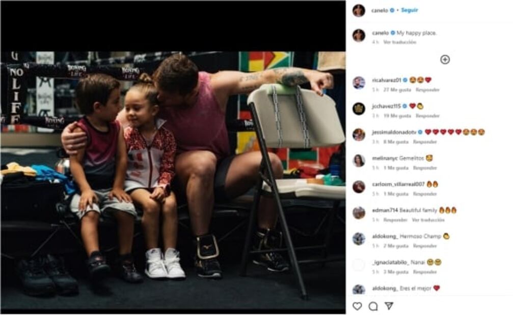 El hermoso momento que compartió Canelo Álvarez con sus hijo durante un entrenamiento