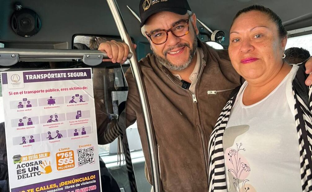 Colocan los números de emergencia para atender la violencia de género en las bases de transporte público.
Foto: Especial.