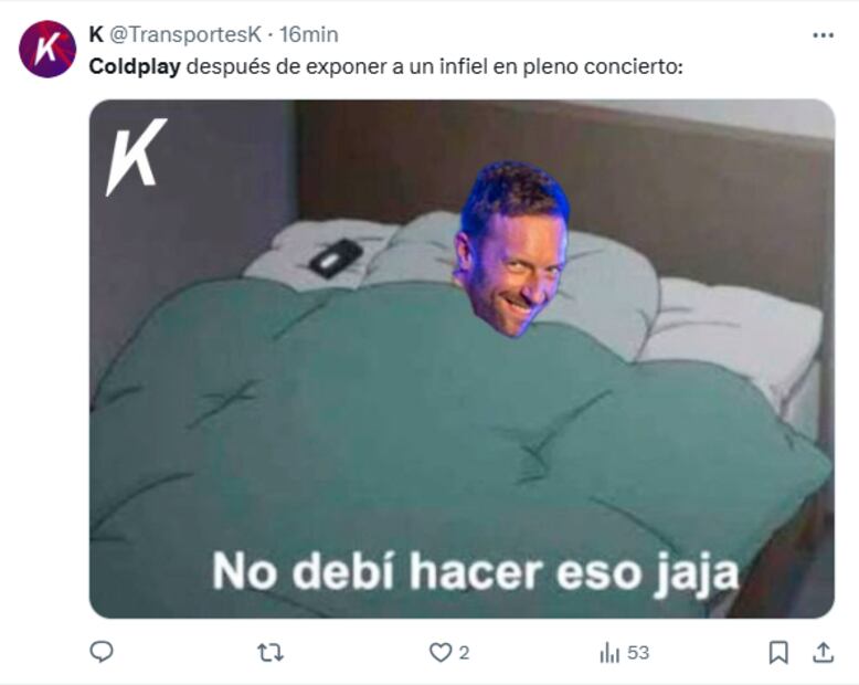 Usuarios reaccionaron a la infidelidad de Andy Byron en el concierto de Coldplay con sus mejores memes. Foto: Captura de pantalla