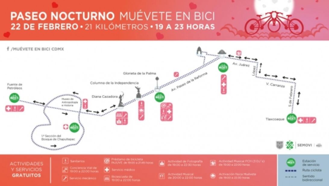 Este sábado, paseo en bici para los enamorados