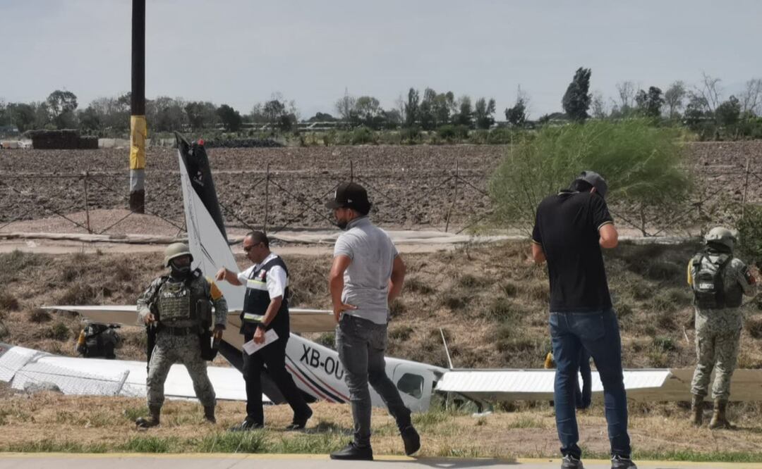 La aeronave, sufrió algunos daños en su hélice y una de sus alas. Foto: Especial